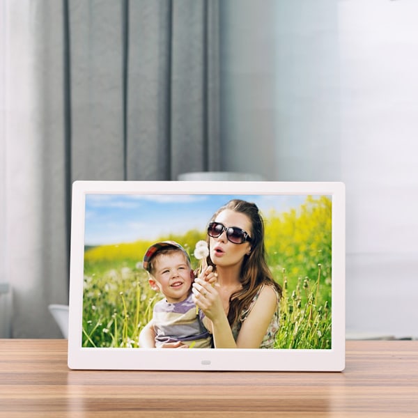 Digital fotoram med enkel installation och användning, elegant modern design för alla inredningar, änd-till-änd-kryptering säkerställer säker fotodelning, 10,1 tums HD-pekskärm