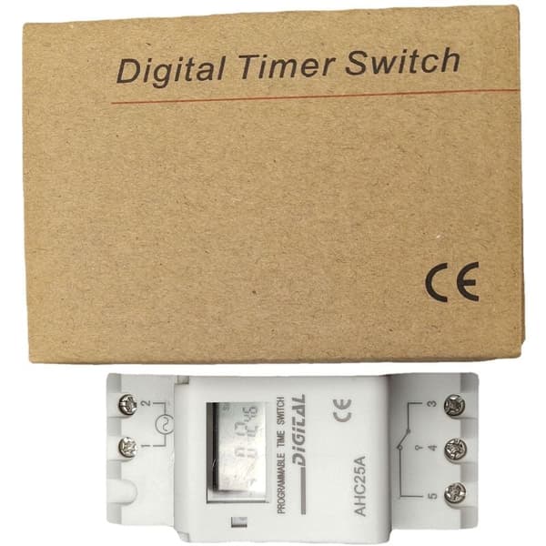 Programmerbart timerrelæ, digitalt timerur med kraftig ydeevne, udstyret med et LCD-display og DIN-skinnemontering, tilbyder fleksibel