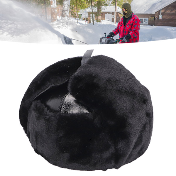 Säkerhetshjälm Plysch Hjälm Vindtät ABS PU-tyg Skyddande Hård Hatt Plyschöverdrag med Glasögon Ansiktsskydd för Vinter