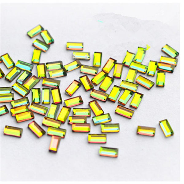Glitter Glas Flade Base Dekoration Neglekunst Pailletter Sequins Manicure (Rektangel)