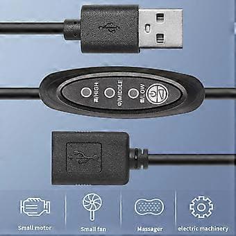 USB Viftehastighetskontroller Justering Vifte Strømadapter Hastighetskontroll Guvernør Hastighetskontrollkabel for Blåsere Takvifte