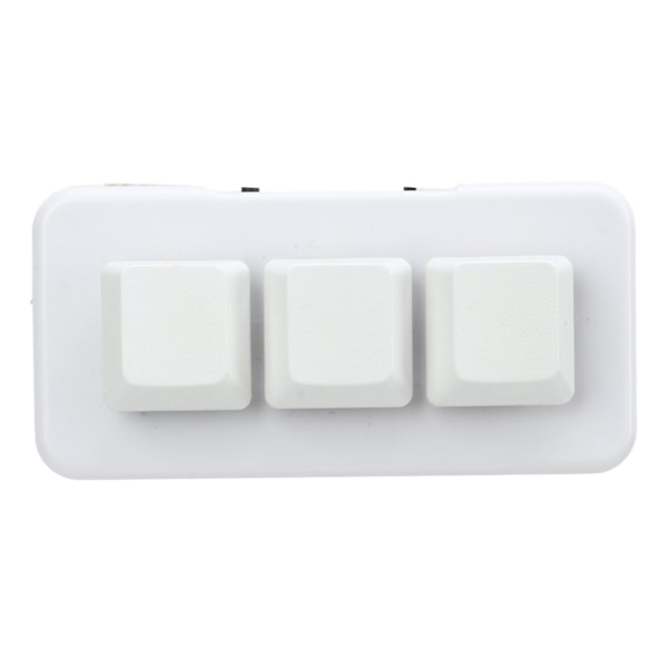 Valkoinen Mini 3 Näppäimen Näppäimistö ABS Bluetooth-vastaanotin USB Mukava Käden Tuntuma Ohjelmointi LED Pelikäyttöön Kotiin