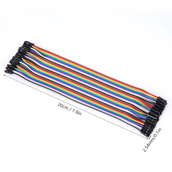 10 st Hopptråd Hona-Hona Plastkabel 2,54 mm Elektronikkomponenter 20 cm
