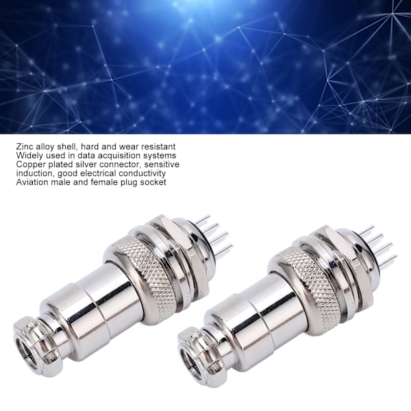 2 st Aviation Connector Zink-legering Han-Hona Aviation Connector Plug Socket 20mm AC DC 250V 9-polig