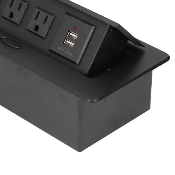Työpöydän pistorasia upotettu virtapistokkeella ja kahdella USB-portilla latausta varten, US-standardi AC250V 10A