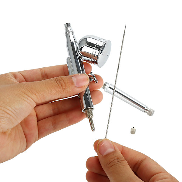 Gravity Feed Dobbelvirkende Airbrushsett Sprøytepistol For Kakedekorering/Neglekunst (130S)