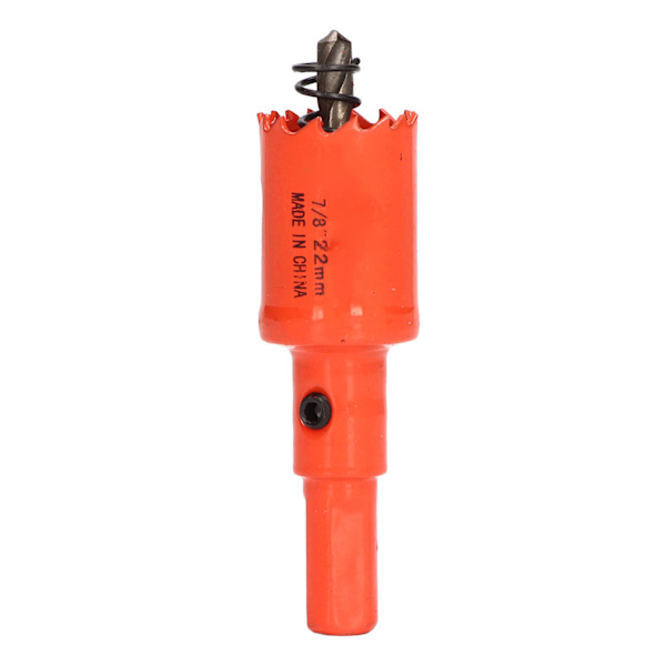 Bi-metall Hulssag Boremaskin Bit Høyhastighetsstål Sagkutter med Mandrel for Tre og Metall 7/8in (22mm)