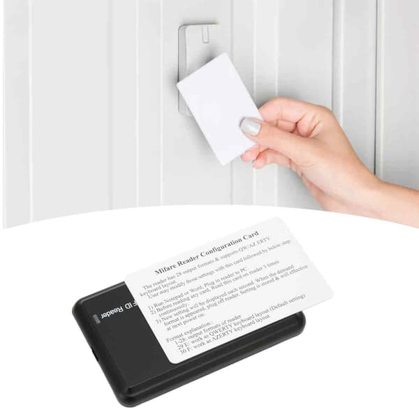 RFID-læser til nærhedskort, avanceret konfigurationsproces for nem kompatibilitet med flere enheder, herunder Android, Linux, Windows, OS X og