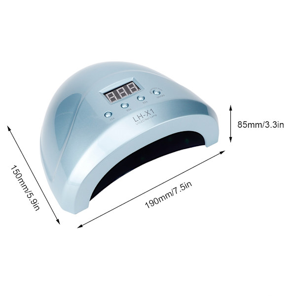 52W Profesjonell Manikyr Kunst Lampe Negle Gel Polish Tørker LED Lys 100-240V (EU Plugg Isblå)