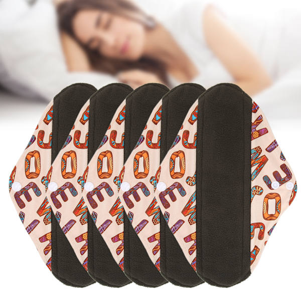 5-pack Menstruationstrosor med tvättbara, återanvändbara, läckagesäkra bambukolinsatser för kvinnor, storlek M, G72