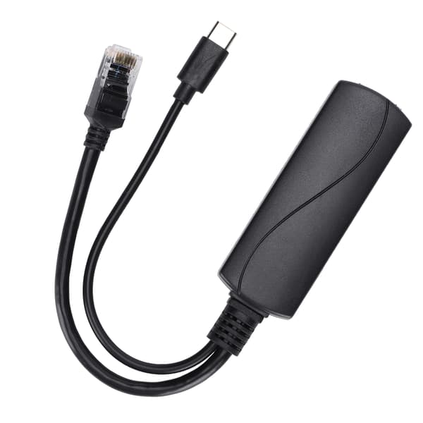 Ethernet-splitter for PoE-systemer, PoE til USB-konverter med Micro USB-strømutgangsfunksjonalitet, 2,5 Gbps hastighetsytelse, Multippel beskyttelse