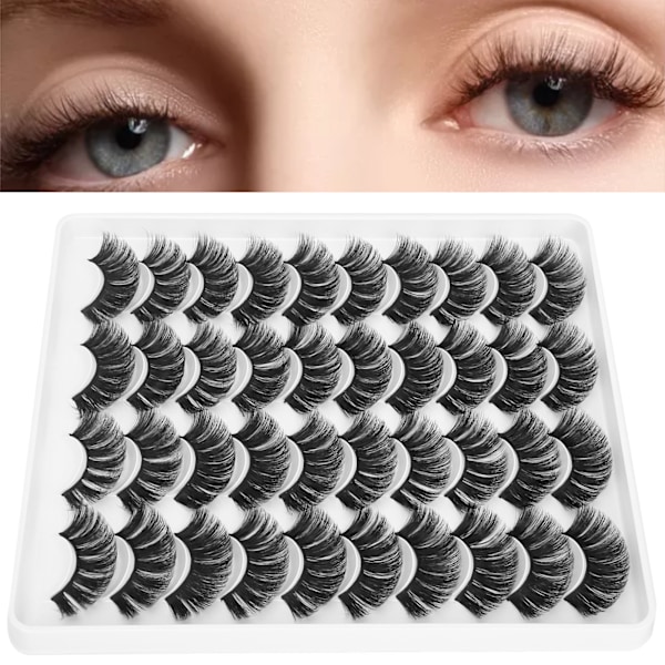 20 Pairs MultiLayered Fake Eyelashes Fluffy Thick Volume Eyelashes HandMade False Lash(MC-22 )