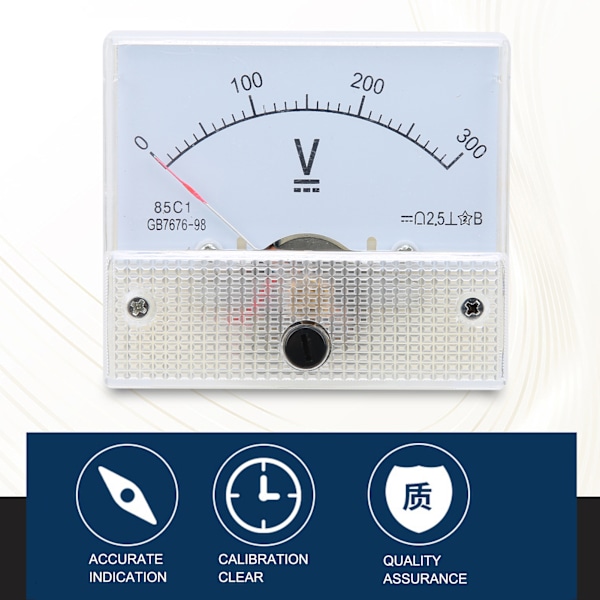 DC Pekevoltmeter med høy nøyaktighet for installasjon, måleinstrument 85C1 DC 0~300V