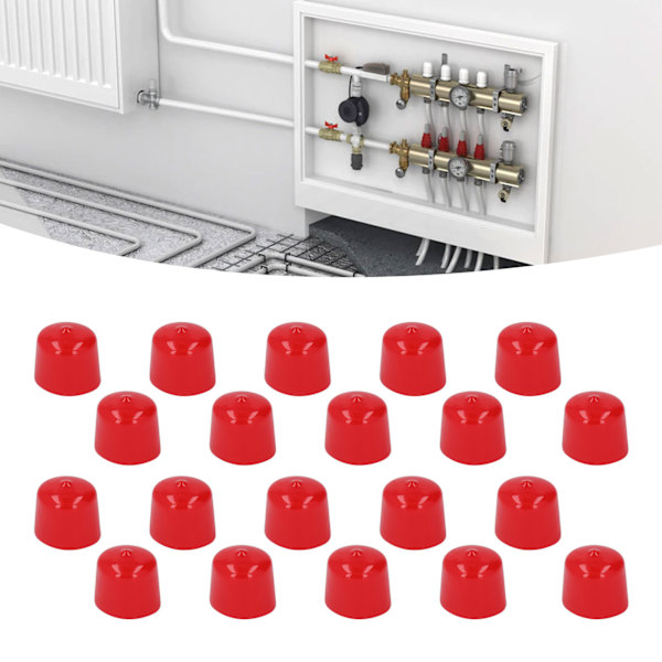 20 st Röda PVC Skyddshöljen Korrosionsskydd Elastisk Flamskyddad Lättviktsgänga Ändkåpa 20mm