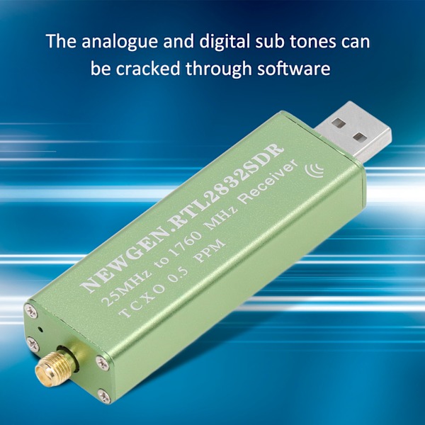 RTL SDR-mottaker 25‑1760MHz Full Band RTL2832U R820T2 Programdefinert radioskanner