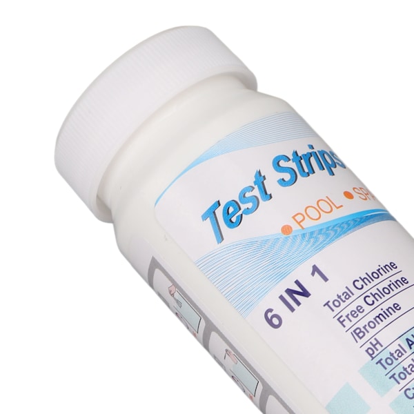 50 stk. 6 i 1 Pool Teststrimler 15 sekunders Måling af Klor, Hårdhed, PH, Cyanursyre Detektionsp papir