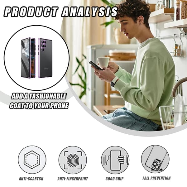 Hemmelig dobbeltfôr for Samsung S21 sølv sølv