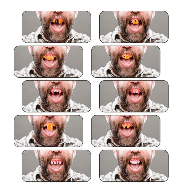 10 stycken Gnarly Teeth Gag Teeth Ugly Fake Teeth Bob Teeth Vampi