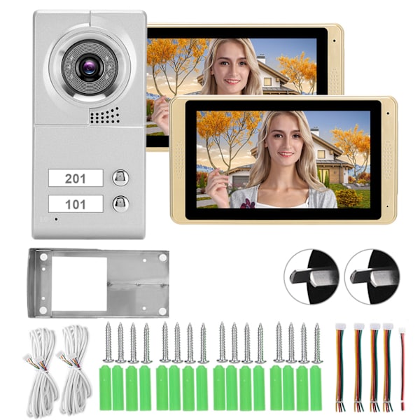 100-240V 7 tum 720P WIFI Pekskärm Fjärrkontroll Video 2 Monitor Dörrklocka AU-kontakt