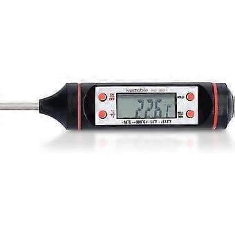 Kødtermometer - Køkkenprobe til præcis tilberedning af flydende dej, kød - Termo-probe med temperatur på LCD-display