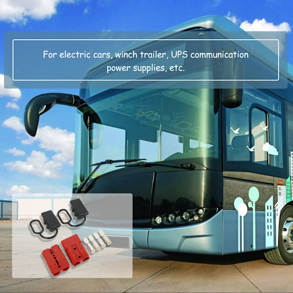 175A 1/0AWG Batterikontakt Snabbkopplingsplugg med Dammskydd för Vinschtrailer Elbil Vagn Husbil