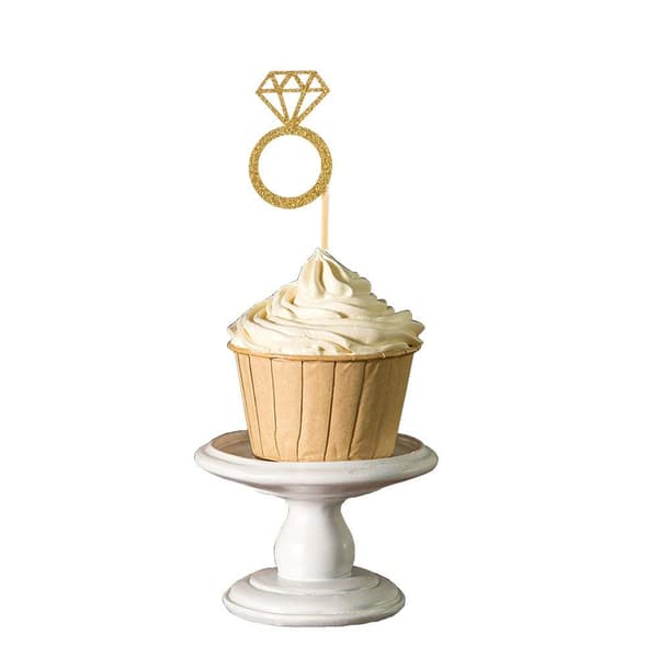 Chic Diamant Cupcake Picks, Festartikler til Engagerende Bryllupsarrangementer
