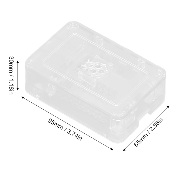 Raspberry Pi 4:lle ABS-kotelo, irrotettava, naarmuuntumaton, lämmönpoistava, suojaava kuori, läpinäkyvä