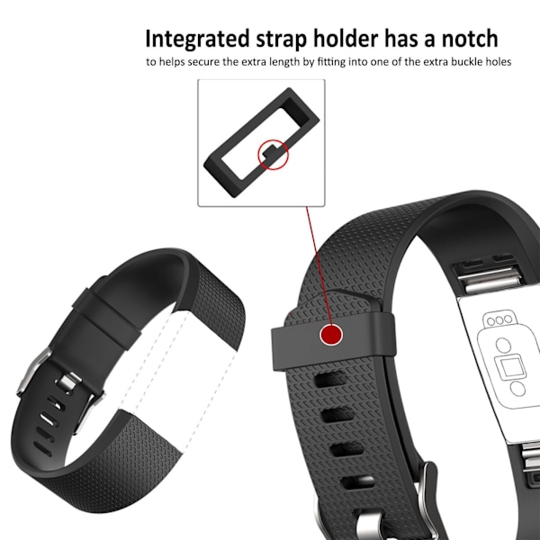 Classic Edition remme til Fitbit Charge 2, metalspænder problemfri installation med rustfrit stålspænde til daglig brug
