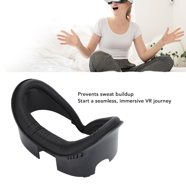 VR Ansiktsdyna Svart Upphöjd PU Läder Svettsäker Ljusläckagesäker Anti-im Bekväm VR Ansiktsskydd för Meta