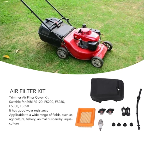 Trimmer Luftfilterdæksel Kit ABS Gummi God Slidstyrke Trimmer Reservedele til Stihl FS120 FS200 FS250