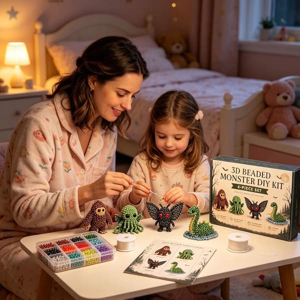 3D Perledyr DIY Håndlaget Perlesett, Søtt Perlehåndverkssett - Gorilla E