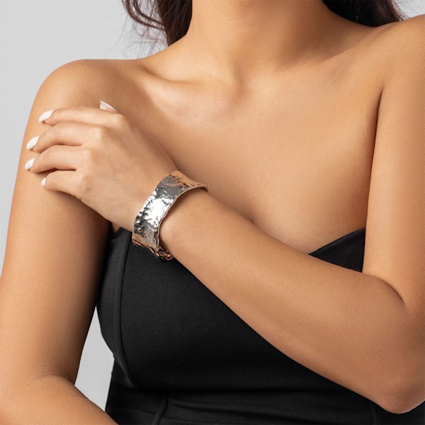 Manschettarmband för Kvinnor Tonårsflickor Oregelbundet Öppen Bred Minimalistisk Mode Smycken Handledsmanschett Wrap Armring 02 Vit K 2140 One Size