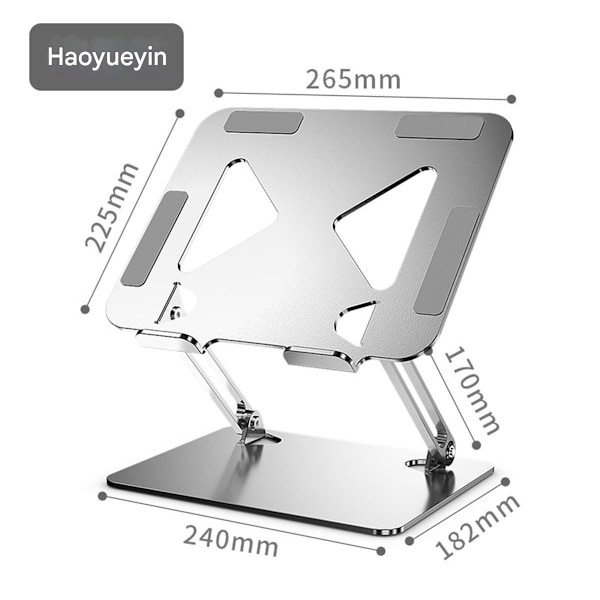 Ergonomisk Justerbart Laptopstativ, Højdejusterbart Laptopstativ med Åbent Design, Foldbart Bærbart Computerstativ til Skrivebord, Skridsikkert