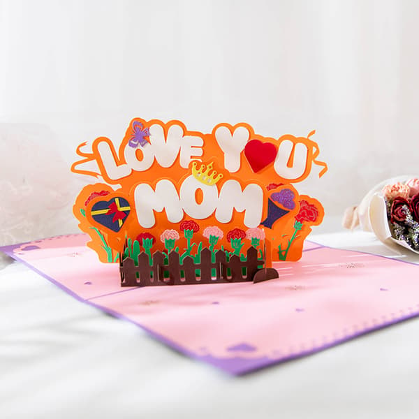 Mors Dag Kort, 3D Lykønskningskort, til Mor, til Bedstemor, til Datter, til Kone, til Søster, Gave til Mor