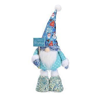 Ny Jul Blå Glitter Stretchig Rudolf Docka Dekorativ Glitter Stretchig Docka för Män