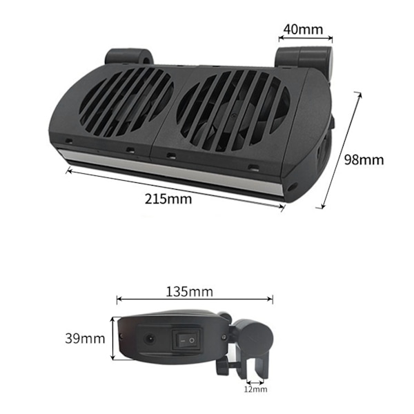 Akvariumskylfläkt 2 Huvuden Justerbar Brusreducering Väggmonterad Fisktankfläkt för Fisktankar Akvarier 110‑240V