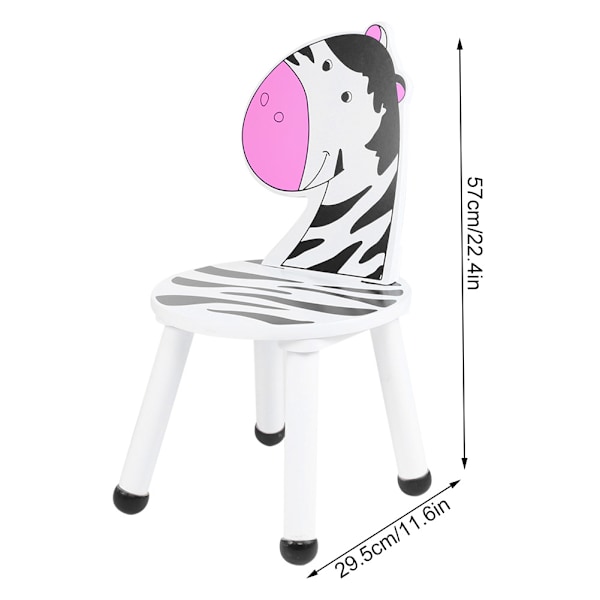 1 stk Sød Tegneserie Dyr Børnestole Spisning Børn Have Ryglæn Stol (Zebra)