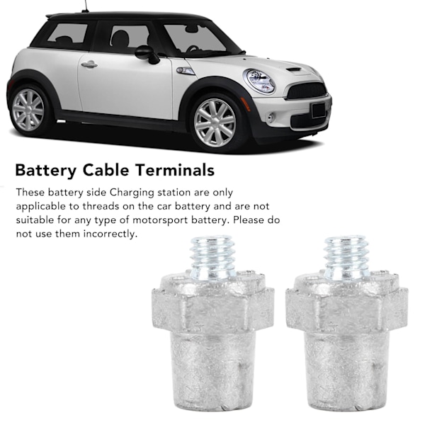 Batterisideterminaler for ladingspoler, kabelterminaler passer til 8 mm positiv eller negativ