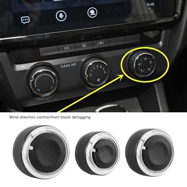 3 stk Bil Klimaanlegg Bryterknapp Varmeapparat Erstatning for Bora Før 2011 Modeller