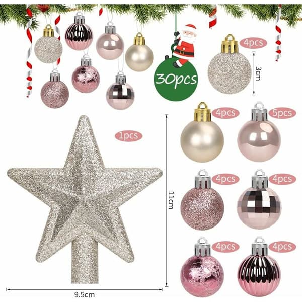 Julekugler, juletræspynt ornament sæt