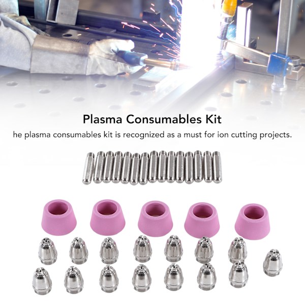 35 stk Plasma Forbruksvarersett Messing Plasma Kutter Torch Forbruksvarersett for SG55 AG60
