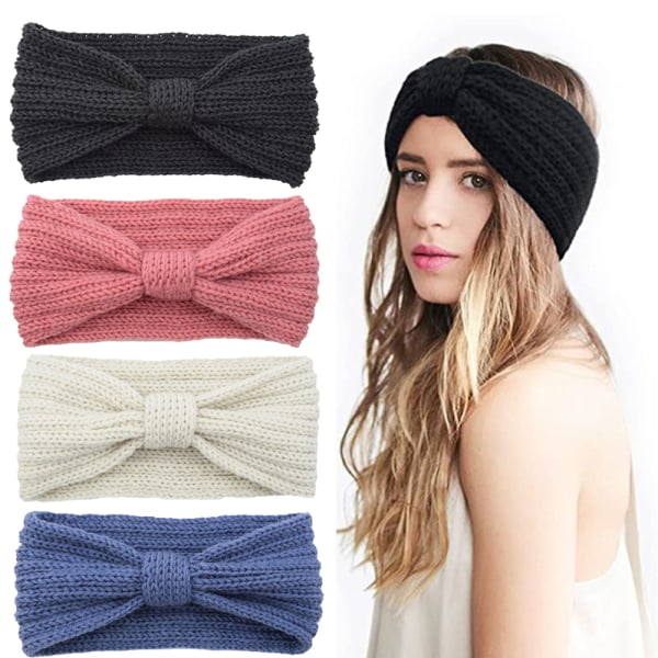 Crochet Ear Warmer Headband Soft knit Turban Stretch Headbands W