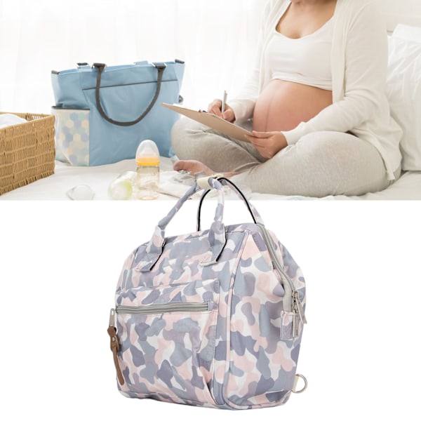 Skötväska Ryggsäck Hög Kapacitet Mamma Multifunktionell Portabel Baby Blöjbytesväska för Resor