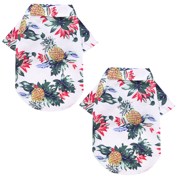 2 stk. Små og mellomstore hunder strand ananas skjorte Hawaiian kjæledyr hunder