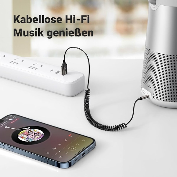 Hi-Fi Stereo Ljudadapter, Automatisk Anslutning för Sömlös Upplevelse, Handsfree-Samtal för Säker Körning