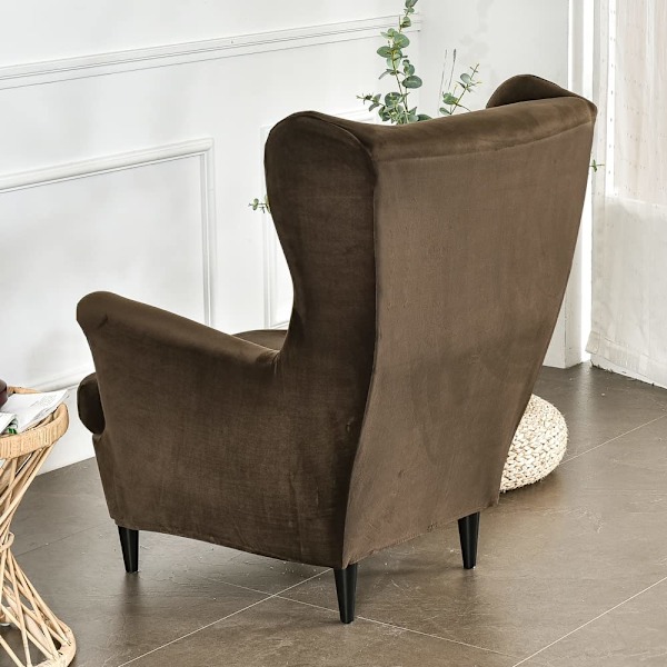Fåtöljöverdrag, halkfri elastisk design för passande fåtöljer med armstöd, hög stretch sammet plysch för att ändra stil, för ett modernt vardagsrum