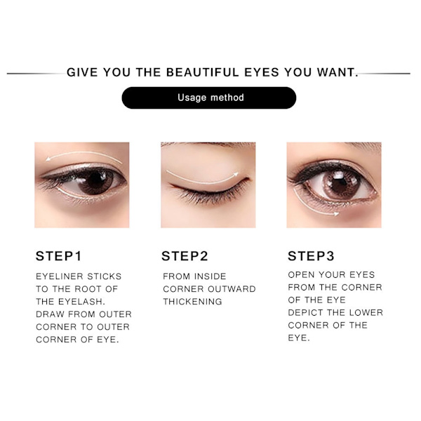 Vedenkestävä pitkäkestoinen silmäluomiväri ja eyeliner-kynä meikki-kynä