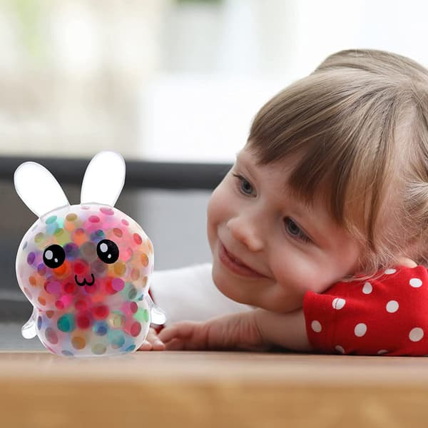 Squishy Påskehare Stressbolde, Påskekurvsfyld, Stresslindrende Fidgetbolde med Blød Klemmetekstur, Søde Hareformede Sensoriske Fidget Legetøj