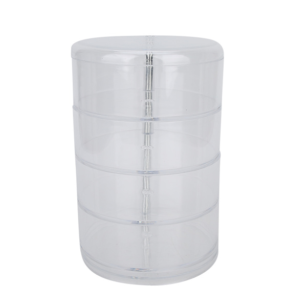 Multifunktionel Skrivebords 4-lags Rotations Kosmetik Opbevaringsboks Makeup Organizer