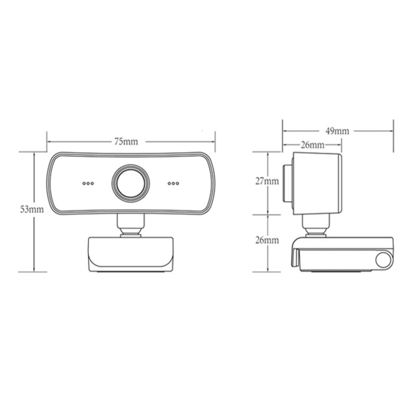 1080P op til 2K-webkamera, HD-webkamera med mikrofon- og privatlivsdæksel, USB-computerkamera, vidvinkelwebkamera, Plug and Play, til Zoom/Teams/OBS,